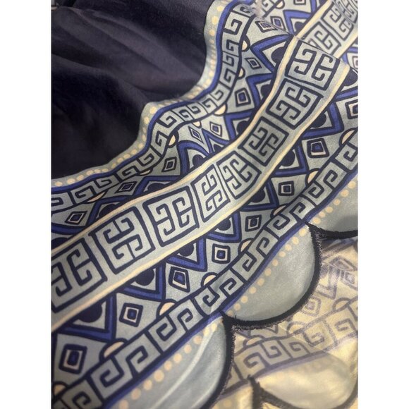 STS Sail to Sable Silk Blend Scallop Hem Long Sleeve Navy Blue Shirt Dress SM - Picture 4 of 11